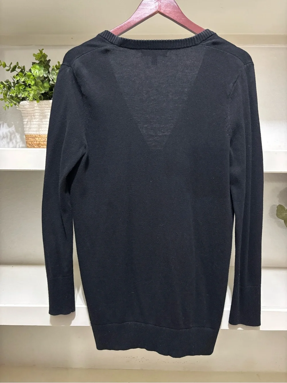 Banana Republic Black Zip-Front Cardigan Sweater